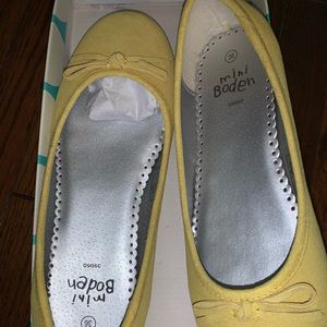 Mini Boden Yellow Ballet flats girls size 4